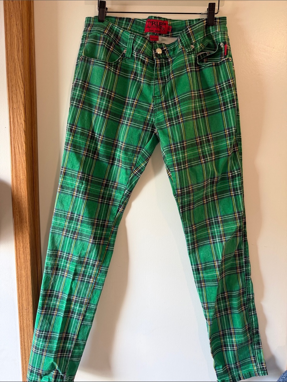Tripp NYC Green Plaid Pants with Navy & White Tartan